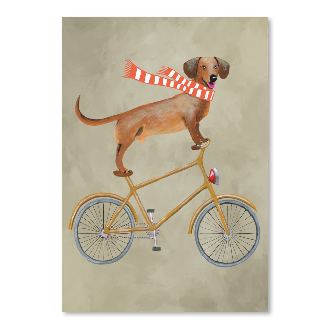 Daschund On Bicycle by Coco De Paris  Poster Art Print - Americanflat